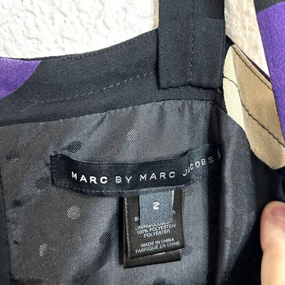 Marc by Marc Jacobs Polka Dot Bubble Dress Womens Size 2 Black Purple Y2K - Picture 7 of 11
